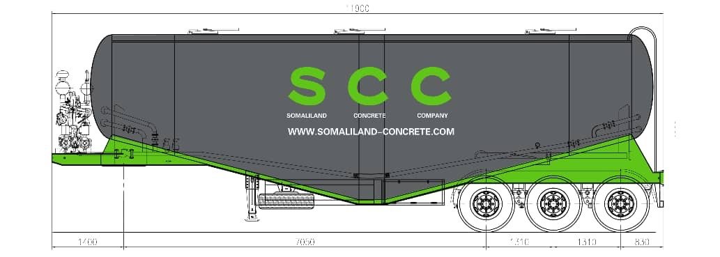 SCC 65 t bulk cement tanker in company livery